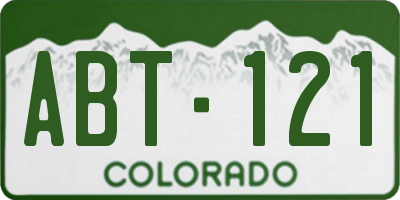 CO license plate ABT121