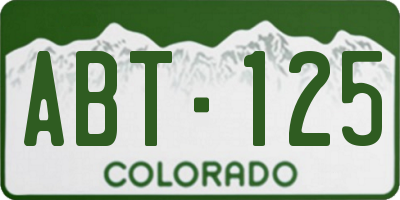 CO license plate ABT125