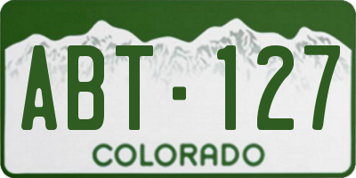 CO license plate ABT127