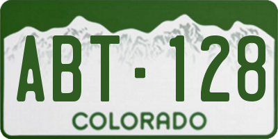 CO license plate ABT128