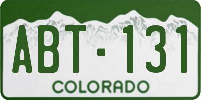 CO license plate ABT131