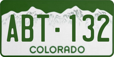 CO license plate ABT132