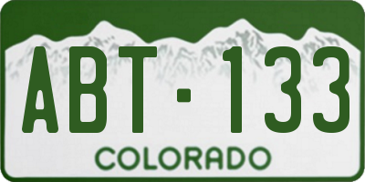 CO license plate ABT133