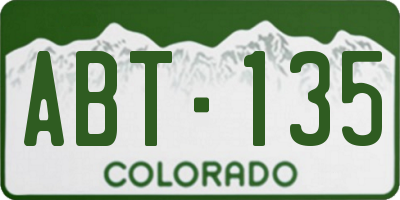 CO license plate ABT135