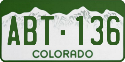 CO license plate ABT136