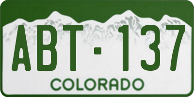 CO license plate ABT137