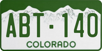 CO license plate ABT140