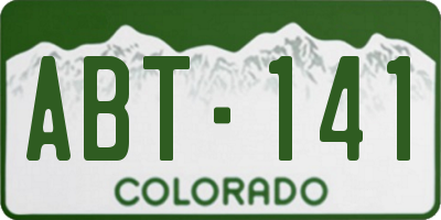 CO license plate ABT141