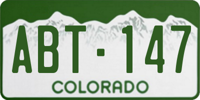 CO license plate ABT147