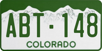 CO license plate ABT148