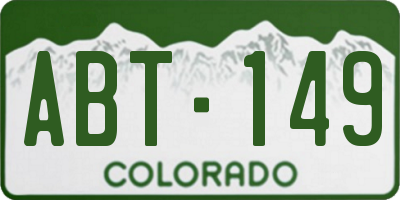 CO license plate ABT149