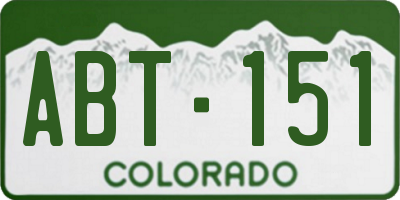 CO license plate ABT151