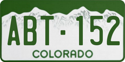 CO license plate ABT152