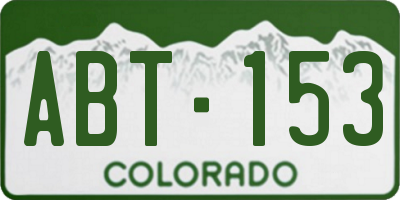 CO license plate ABT153