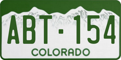 CO license plate ABT154