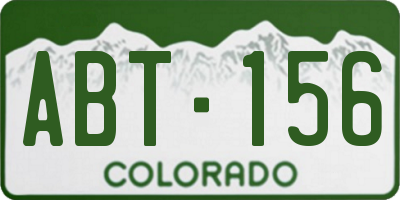 CO license plate ABT156