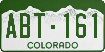CO license plate ABT161
