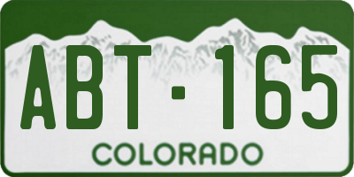CO license plate ABT165