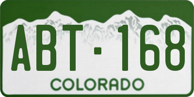 CO license plate ABT168
