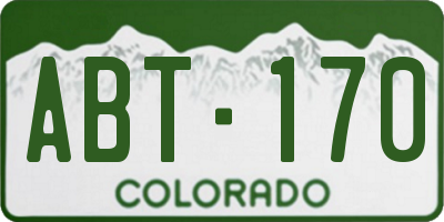 CO license plate ABT170
