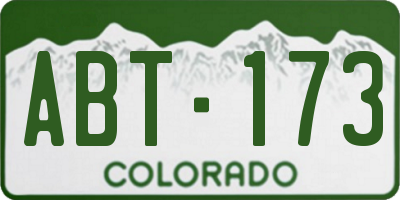 CO license plate ABT173