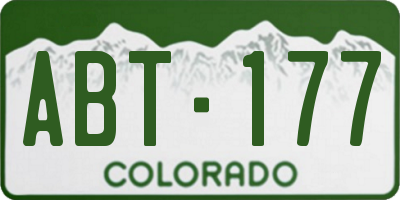 CO license plate ABT177