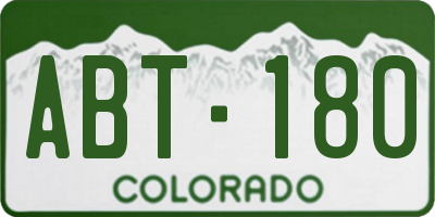 CO license plate ABT180
