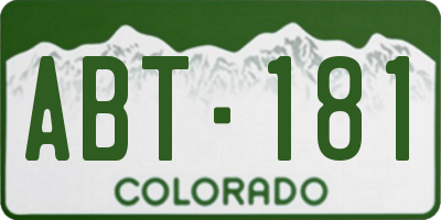 CO license plate ABT181