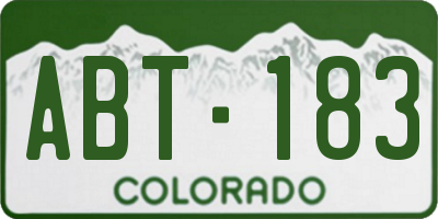 CO license plate ABT183