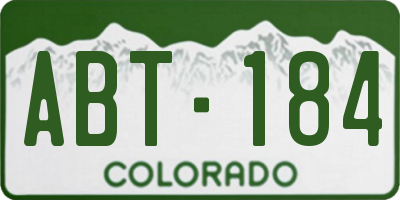 CO license plate ABT184