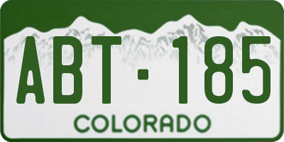 CO license plate ABT185