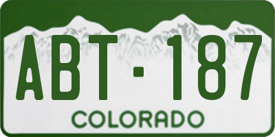 CO license plate ABT187