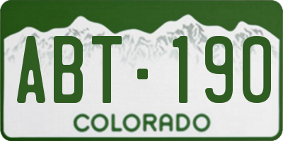 CO license plate ABT190