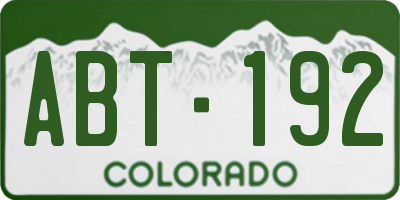 CO license plate ABT192