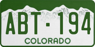 CO license plate ABT194