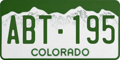 CO license plate ABT195