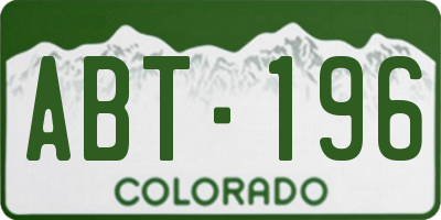 CO license plate ABT196