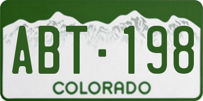 CO license plate ABT198