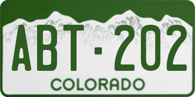 CO license plate ABT202