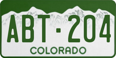CO license plate ABT204