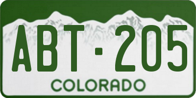 CO license plate ABT205