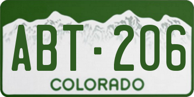 CO license plate ABT206