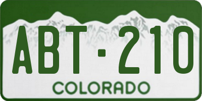 CO license plate ABT210
