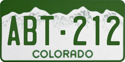 CO license plate ABT212