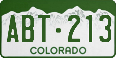 CO license plate ABT213