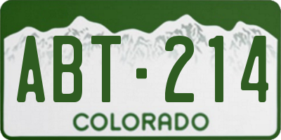 CO license plate ABT214
