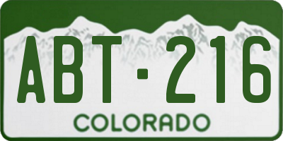 CO license plate ABT216