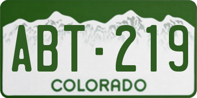 CO license plate ABT219