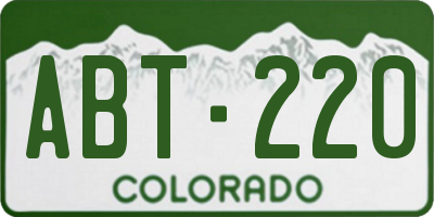 CO license plate ABT220