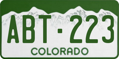 CO license plate ABT223